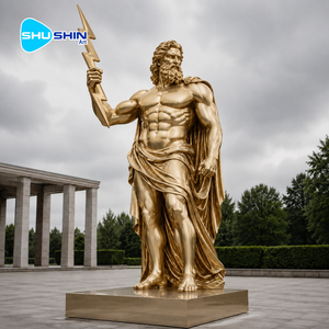 Gran Estatua de <span class=keywords><strong>Zeus</strong></span> en Bronce Verde, Escultura Griega de Júpiter con <span class=keywords><strong>Rayo</strong></span>, Decoración de Arte Metálico para Jardín y Paisaje Exterior - Product Image 3