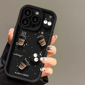Pequeña decoración café lindo briquetas lente de dibujos animados Cámara funda de teléfono de silicona para Samsung S24 Ultra S23 Ultra S23 FE - Product Image 6