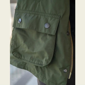 Veste coupe-vent britannique rétro vintage sculptée veste de chasse sans cire à col long en velours côtelé pour hommes - Product Image 5