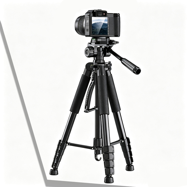 Aluminum Camera Tripod Monopod 2 in 1 with Pan Tilt Head Quick Release Plate Flip Lock for DSLR Camera 1760mm