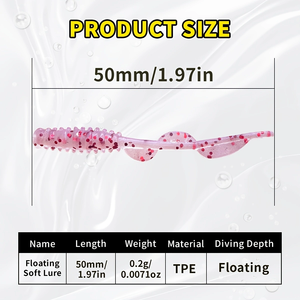 Schwimmender Weichköder für Angelköder, Meeres- und Felsenfischen, 50mm/0,2g Lebensechte Schwimmaktion, Anti-Häng-Design, Biss- und reißfest. - Product Image 2