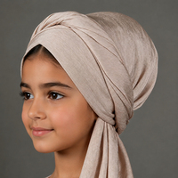 Foulard pour enfants en polyester satiné à rayures écossaises, antistatique et résistant, Hijab pour enfants pour les jeux en extérieur