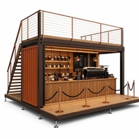 Kiosque de café préfabriqué en conteneur de 20 pieds, stand d'exposition modulaire, kiosque double étage, stand de vente éphémère pour salons professionnels