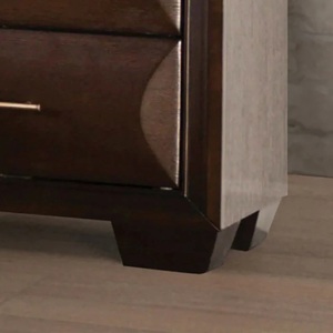 Table de chevet style transitionnel expresso, 1 pièce, tiroirs à queue de pie anglais devant et français derrière, mobilier de chambre - Product Image 4