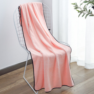 Coral Fleece <b>Bath</b> Towel 144x70.5cm Quick-Dry Soft Absorbent Rectangle Home Use Solid Color <b>Light</b> Gray Pink - Product Image 5
