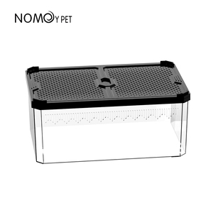 New 3 kích cỡ cao trong suốt PC nhựa bò sát chăn nuôi hộp với màu đen ABS nhựa từ trượt nắp thông gió - Product Image 1