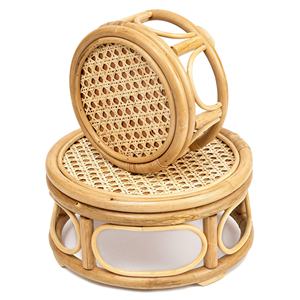 Support de <span class=keywords><strong>plante</strong></span> moderne du milieu du siècle <span class=keywords><strong>intérieur</strong></span> en bois petit bureau ferme rustique <span class=keywords><strong>piédestal</strong></span> de cercle de rotin naturel pour la décoration - Product Image 1