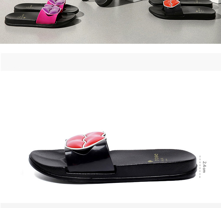 Fashion Lip Women Flat EVA Home Slippers Non-slip Indoor Outdoor EVA PVC Slides Shoes