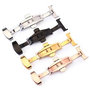 Bracelet de <span class=keywords><strong>montre</strong></span> IVANHOE à <span class=keywords><strong>boucle</strong></span> déployante double clic papillon, fermoir à bouton 14/16/18/20/22/24mm - Product Image 1