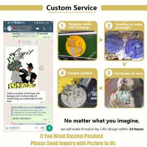 Pendentif Hip Hop Style IGI Certifié VVS Diamant de Laboratoire Iced Out Personnalisé en Argent 925 Lettre Initiale Bijoux Fins pour Hommes - Product Image 5