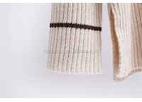 Ensemble deux pièces en cachemire décontracté d'hiver sur mesure avec dentelle et tricot côtelé pour femmes