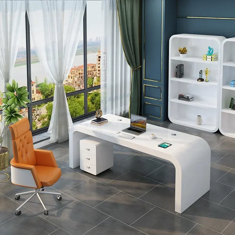 Современная белая офисная мебель, офисный стол