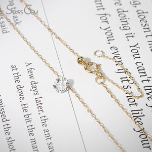 Starsgem 10K Solid Gold Necklace Floating Layer Punching Lab <b>Diamond</b> DEF VS Round Shape Pear Shape Necklace IGI Certified - Product Image 4