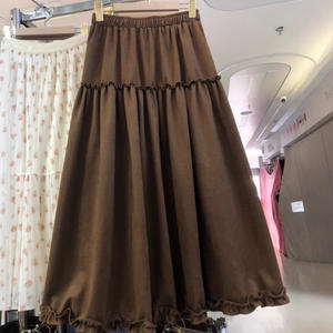 Parapluie <span class=keywords><strong>mi</strong></span>-long taille haute <span class=keywords><strong>noir</strong></span> respirant <span class=keywords><strong>jupe</strong></span> décontractée polyvalente à impression numérique pour naturel - Product Image 4