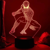 Veilleuse en acrylique 3d spiderman, vente en gros