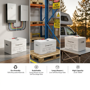 Batterie au lithium fer phosphate empilable de 7,68 kWh, BMS intégré, prend en charge 2 configurations en série et 2 en parallèle, pour camping-car, alimentation de secours UPS - Product Image 1