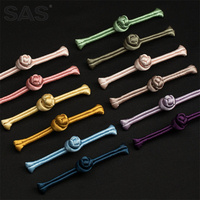 Boutons nœud grenouille traditionnels chinois SAS en tissu écologique pour la couture de vêtements, Cheongsam, costumes Tang et foulards