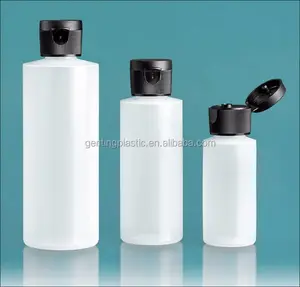 HDPE-Zylinder mit weiß ausgekleideten Schraub kappen Plastik flaschen, natürlicher PE-Shampoo-Siebdruck Beauty Packaging Screw Cap