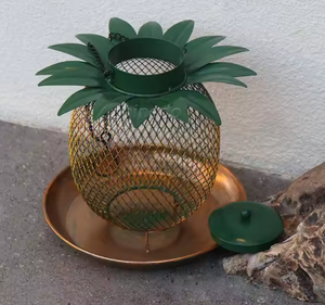 Dứa hình dạng sắt chim trung chuyển Chim Sẻ Vẹt Chim bồ câu thức ăn <span class=keywords><strong>container</strong></span> Vòng kim loại treo chim trung chuyển - Product Image 3