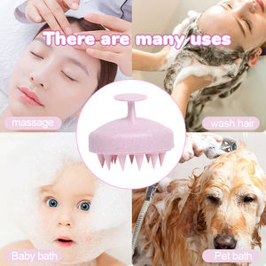 Cepillo de silicona suave <span class=keywords><strong>para</strong></span> el cuero cabelludo, masajeador de cabeza de cuero cabelludo con LOGO, portátil, gran oferta - Product Image 2