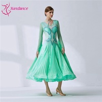 B-19527 Yundance Nouvelle tenue de danse de salon moderne de norme nationale, robe de danse de salon avec plis en soie perlée