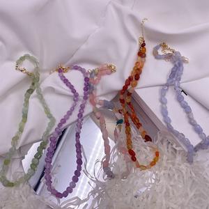 Irrégularité Pierre Précieuse Pierre Naturelle Guérison Perles <span class=keywords><strong>De</strong></span> Cristal En Acier Inoxydable 18k Plaqué Or Collier Ras Du <span class=keywords><strong>Cou</strong></span> Bijoux Pour Femmes - Product Image 3