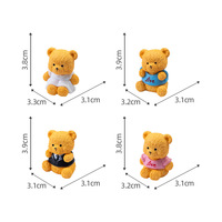 Figurines d'ours en peluche mignons pour couples, mini-ornements d'ours, décoration de mariage, de bureau, de tableau de bord de voiture, artisanat, cadeau