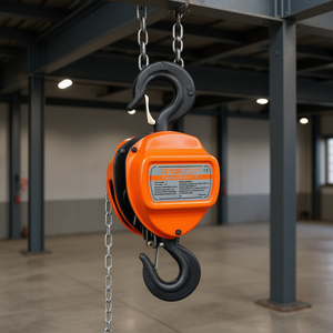 Paranco a Catena Manuale, Capacità 4400 Libbre, 10 Piedi, Arancione, Attrezzatura di Sollevamento Industriale - Product Image 2