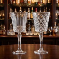 Verre à vin rouge sculpté en relief, à pied haut, design moderne et minimaliste, pour flûte à champagne, esthétique raffinée