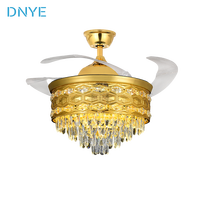 Ventilateur de plafond moderne de style européen avec lumières, télécommandé, moteur DC, en ABS et fer forgé, tension 220V, 4 pales