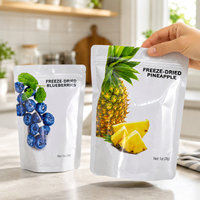 Op maat gemaakte full colour bedrukte staande ritssluitende zak van herbruikbaar plastic voor verpakkingen van gevriesdroogd fruit.