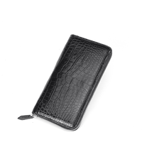 Tas Clutch Kulit Buaya Seamless 2026, Dompet Panjang Kulit Asli, Tempat Kartu, Dompet Koin