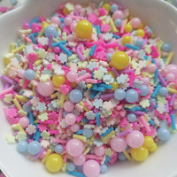 1KG DIY Garniture en argile polymère mélangée pour la Saint-Valentin, motifs Cœur rouge, Ours, Lettre, Lèvre rouge, Fleur de cerisier