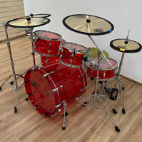 Customizable 5-drum and 4-cymbal Drum Set Acrylic Jazz Drum Rhythm Instrument