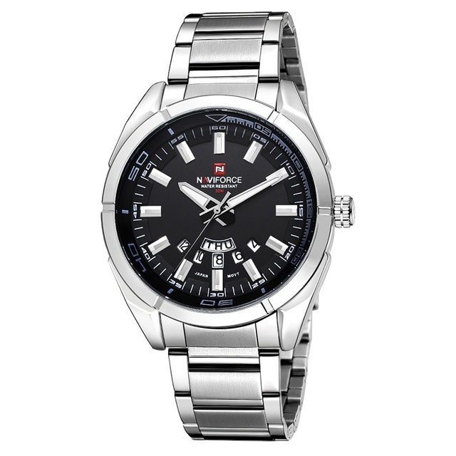 NAVIFORCE 9038 Watch Luxury Brand Quartz Watch Men Waterproof Sport Watches Full Steel Black Wristwatches Relogio Masculino