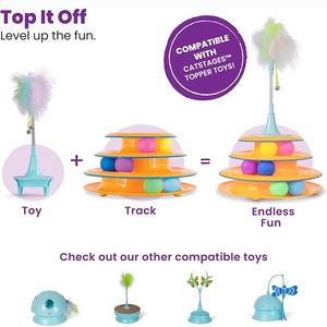 Sıcak satış Pet malzemeleri parça kulesi kedi aksesuarları interaktif 3-Tier kedi oyun oyuncak kapalı oyun için - Product Image 6