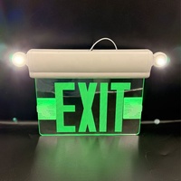 Nouveau panneau de signalisation LED combiné à éclairage périphérique pour le marché américain, panneau acrylique pliable bicolore avec deux têtes, autonomie d'urgence de 90 minutes