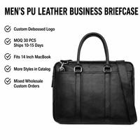 Sac messager grande capacité à faible MOQ, sacoche pour ordinateur portable avec logo personnalisé, vente en gros, sacoche d'affaires pour hommes en cuir PU