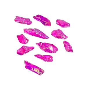 Puntas de cristal de cuarzo con revestimiento de titanio natural Yashee, piedras preciosas crudas de forma irregular para la fabricación de joyas, 10 unidades - Product Image 4