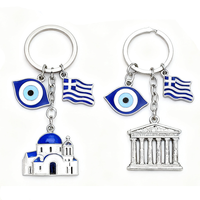 Grèce 3D Casque Porte-clés À La Mode Personnalisé Souvenir Cadeau Antique En Alliage De Zinc Métal Touristique Souvenirs Émail À La Main