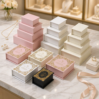 Boîte d'emballage de bijoux de luxe sur mesure de style livre pour bagues, boucles d'oreilles, colliers et bracelets, avec fermeture magnétique
