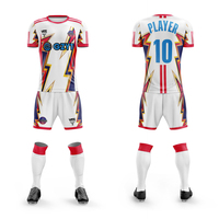 Kit de football personnalisé OEM, uniforme de football sublimé, design personnalisé, logo, nom, numéro, ensemble de maillots de football en polyester