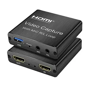 Video HD USB 2.0 HDMI 1080P HDMI, Penangkap Video 4K HDMI Ke USB 2.0 dengan Loop Out Audio Video Capture Card Konverter untuk Komputer