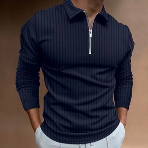 <span class=keywords><strong>Polo</strong></span> Autunno/Inverno Cross-border, Camicia <span class=keywords><strong>Polo</strong></span> a Righe a <span class=keywords><strong>Maniche</strong></span> <span class=keywords><strong>Lunghe</strong></span> <span class=keywords><strong>da</strong></span> <span class=keywords><strong>Uomo</strong></span> con Cerniera - Product Image 4