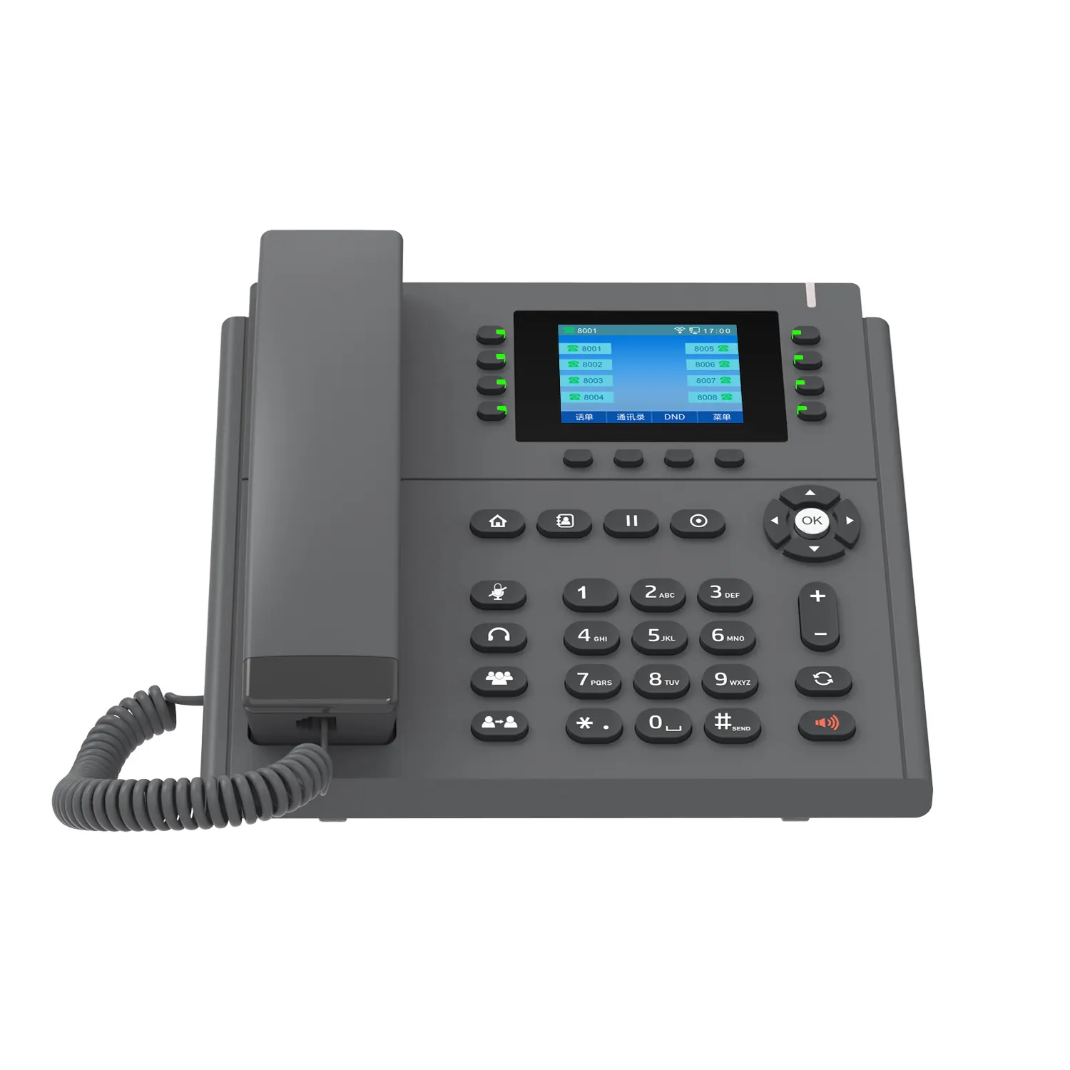 Nhà máy điện thoại trực tiếp sản xuất VoIP hệ thống điện thoại 2.8-inch Backlit Màn hình màu Wifi điện thoại với 8 SIP tài khoản