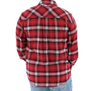 <strong>Men's</strong> Button Down Shirts Regular Fit Long Sleeve Casual Grey Red Plaid Cotton Flannel Shirts - Product Image 6