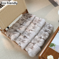 Coussin de chaise en fourrure de renard argenté, coussin moelleux et pelucheux pour fauteuil de salon à domicile