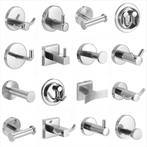 Crochets adhésifs muraux modernes en acier inoxydable pour salle de bain, crochets de porte pour peignoirs, serviettes, crochets de douche, étagère pour hôtel et appartement - Product Image 2