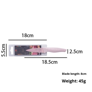 Juego de Cuchillos de Chef de Cinco Piezas, Acero Inoxidable, Coloridos, con Acabado en Paja de Trigo y Pintura Rosa, Venta Caliente - Product Image 5