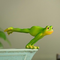 Figurine en résine de grenouille de yoga amusante, ensemble de quatre poses de fitness différentes, statue pour la décoration de bureau à domicile